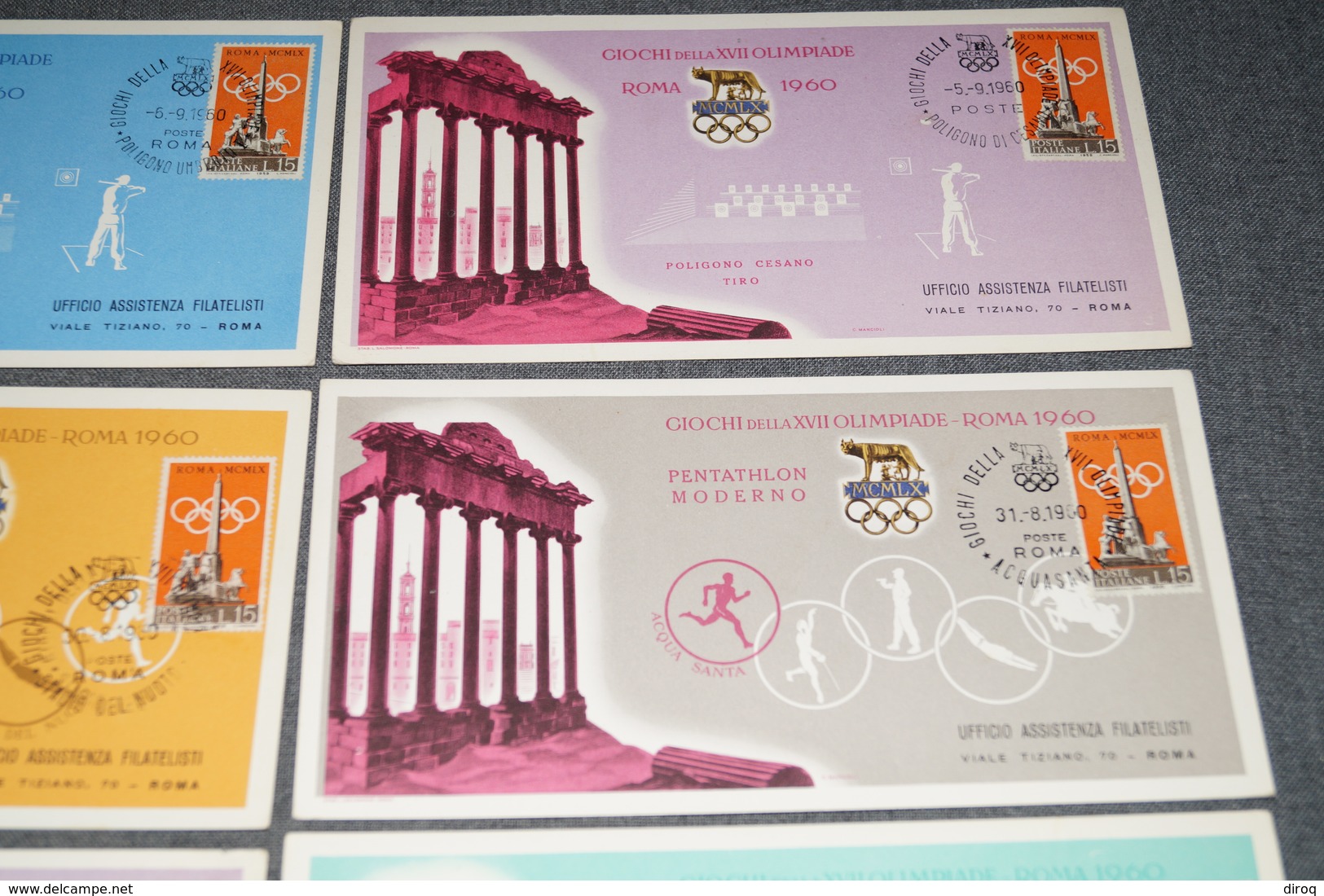 Lot De 11 Cartes Avec Timbres Pour Les Jeux Olympiques 1960,Rome,collection - Summer 1960: Rome