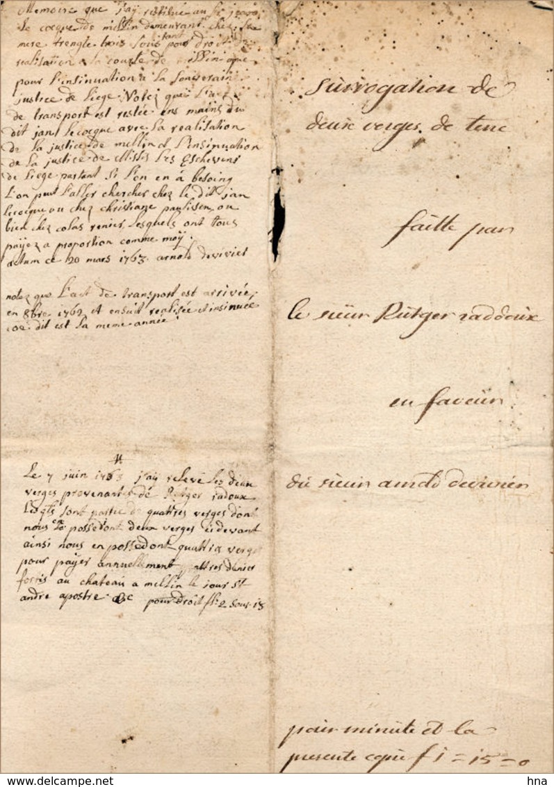 Convention D'achat D'une Terre à Melen, 1762 - Manuscrits