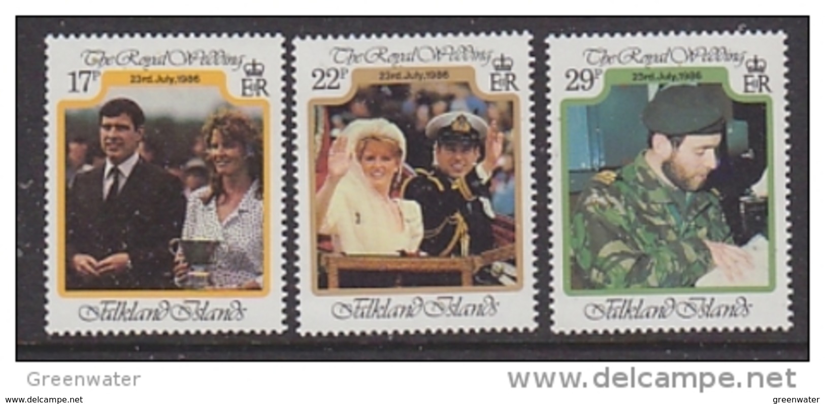 Falkland Islands 1986 Royal Wedding Of Prince Andrew 3v ** Mnh (41756A) - Falkland