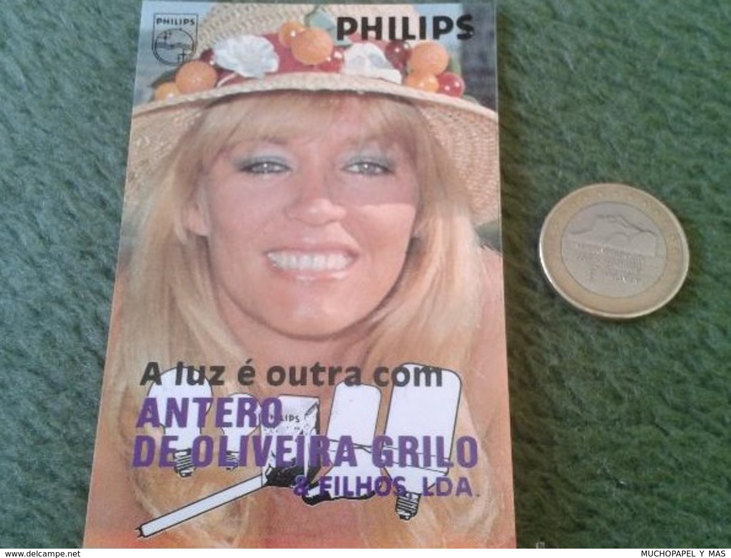 PORTUGAL CALENDARIO DE BOLSILLO CALENDAR 1988 ADVERTISING PUBLICIDAD PHILIPS LUZ MUJER RUBIA GIRL WOMAN BLONDIE VER FOTO - Petit Format : 1981-90