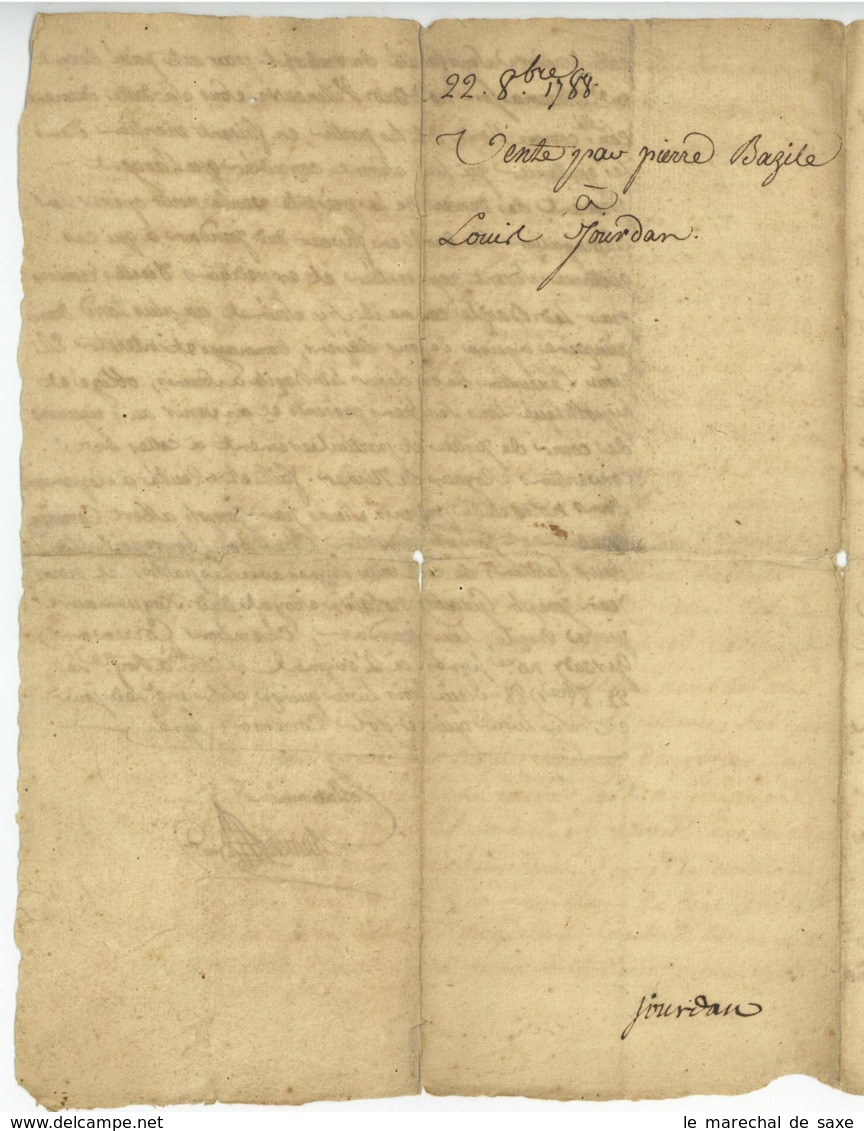 VILLENEUVE-LES-AVIGNON - 4 documents Contrats de Mariage etc. 1755 à 1788 Vigneron Gaillard Granier Mercurin Vidier etc.