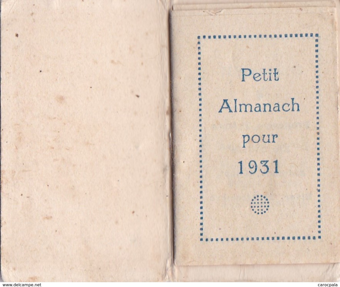 Calendrier 1931 Petit Almanach , 1 Page Par Mois , Dessin Comme Paysage Peint A La Main - Petit Format : 1921-40