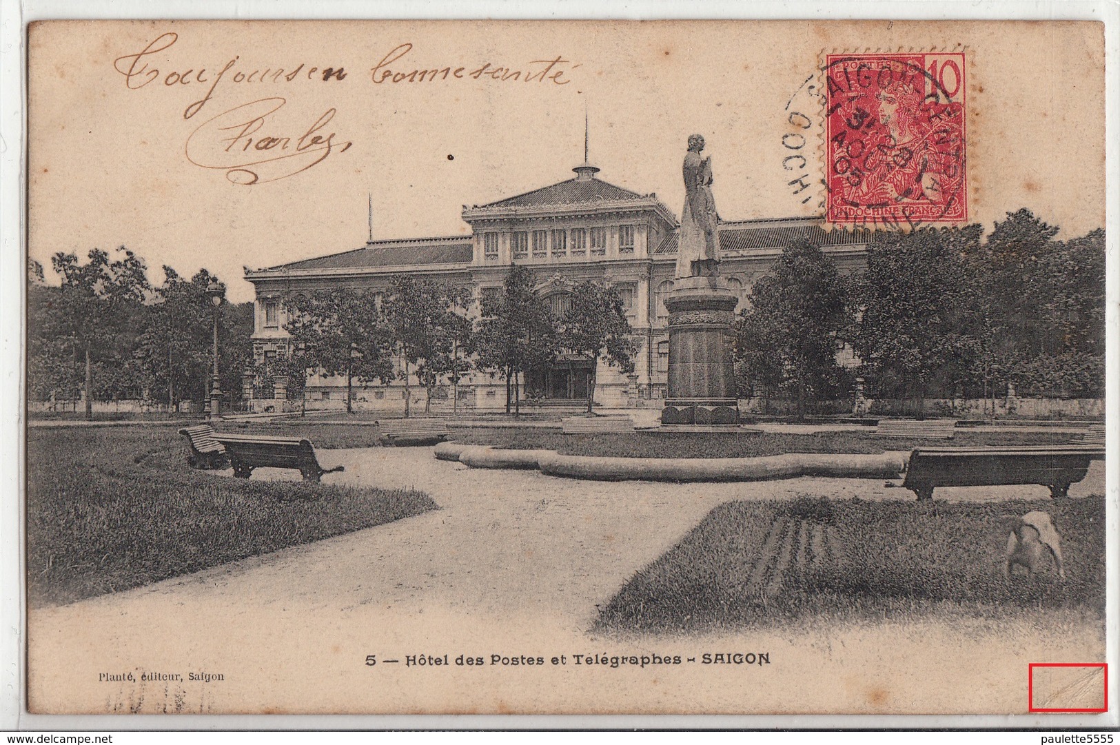 CPA- Hôtel Des Postes Et Télégraphes- Saïgon- 1905- 2scans - Viêt-Nam