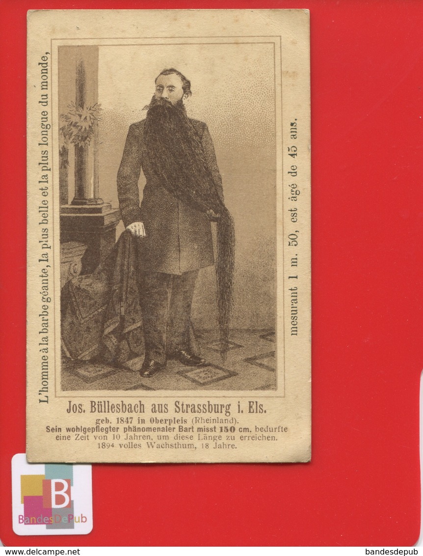 67 STRASBOURG STRASSBURG BULLESBACH NÉ OBERPLEIS CURIOSITE HOMME LA PLUS LONGUE BARBE DU MONDE - Autres & Non Classés