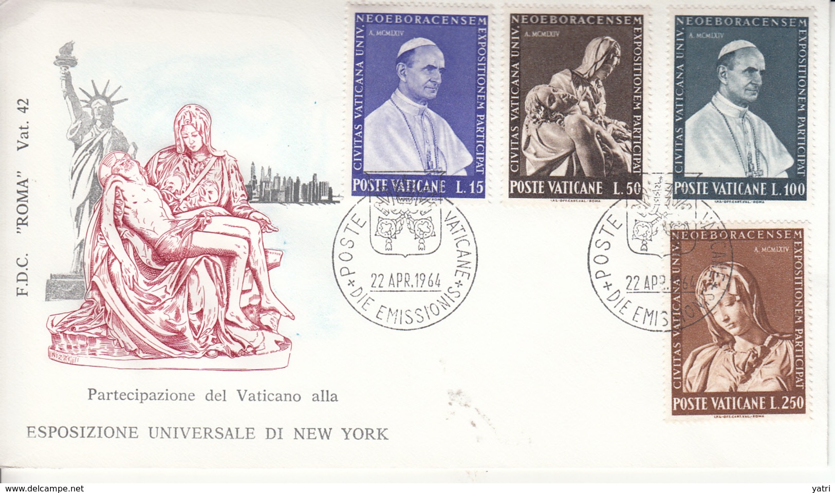 Vaticano - FDC Esposizione Di New York (1964) - FDC