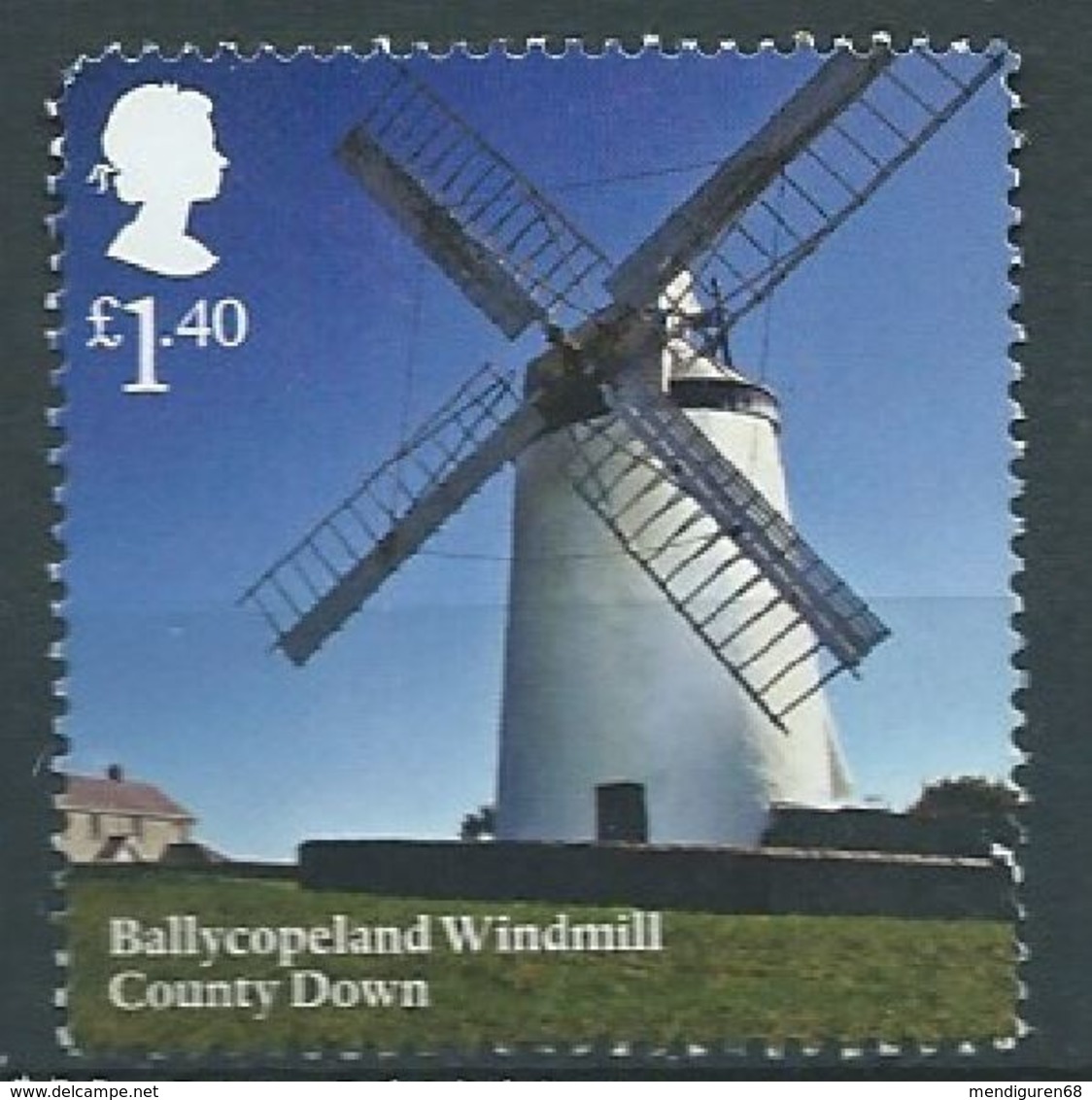 GROSSBRITANNIEN GRANDE BRETAGNE GB 2017 BALLYCOPELAND WINDMILL, COUNTRY DOWN £1.40 USED SG 3969 MI 4060 YT 4463 SC 3969 - Used Stamps