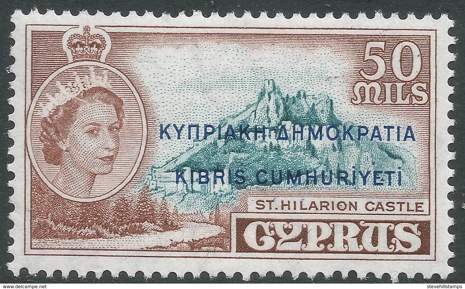Cyprus. 1960-61 Republic Overprint. 50m MH. SG 198 - Ungebraucht