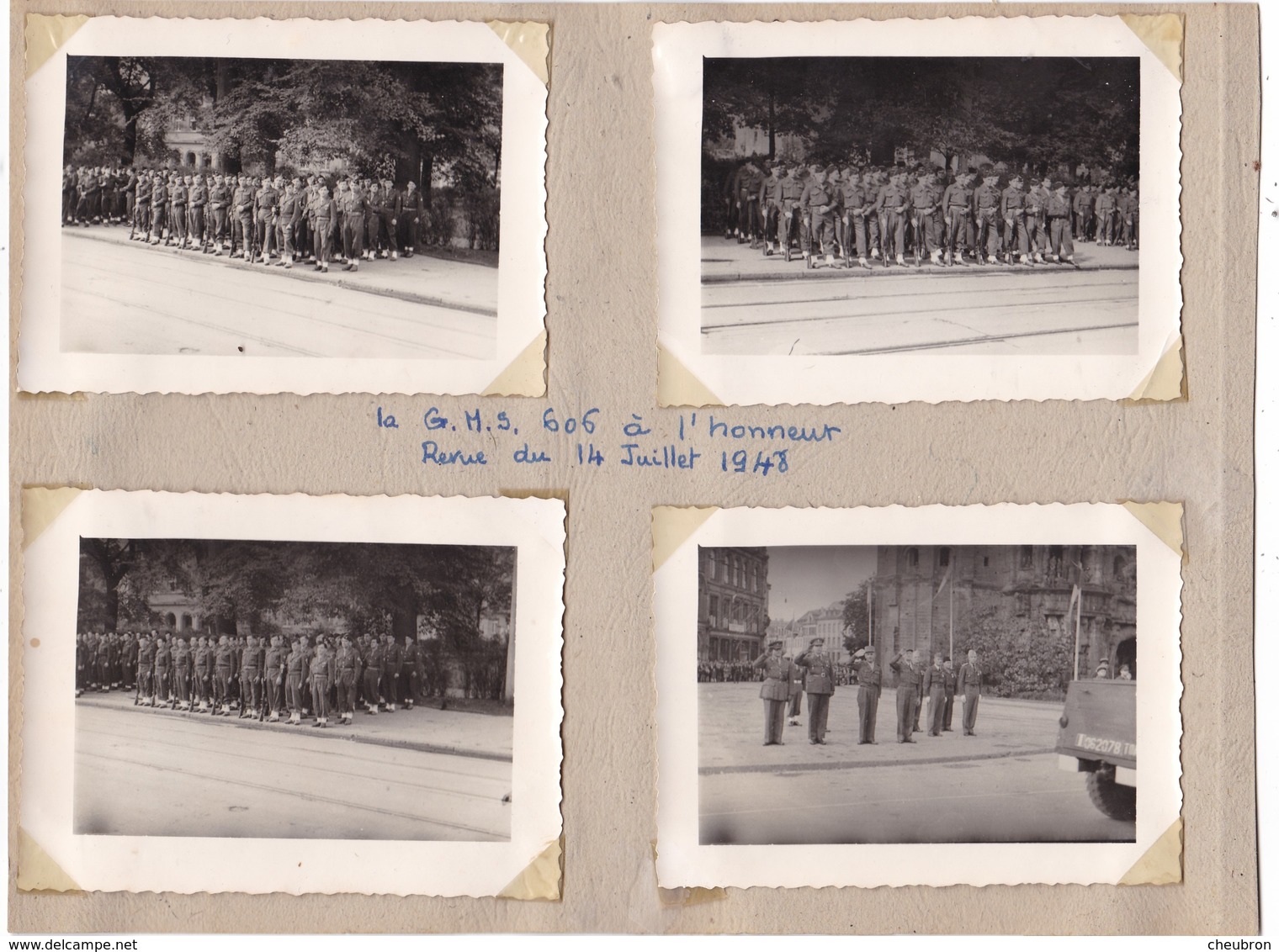 PHOTO. ALLEMAGNE. TREVES. 16 PHOTOS.REVUE DU 14 JUILLET 1948 ET  6 PHOTOS REVUE DU MARECHAL DE LATTRE 12 AOUT 1948 - Guerra, Militari