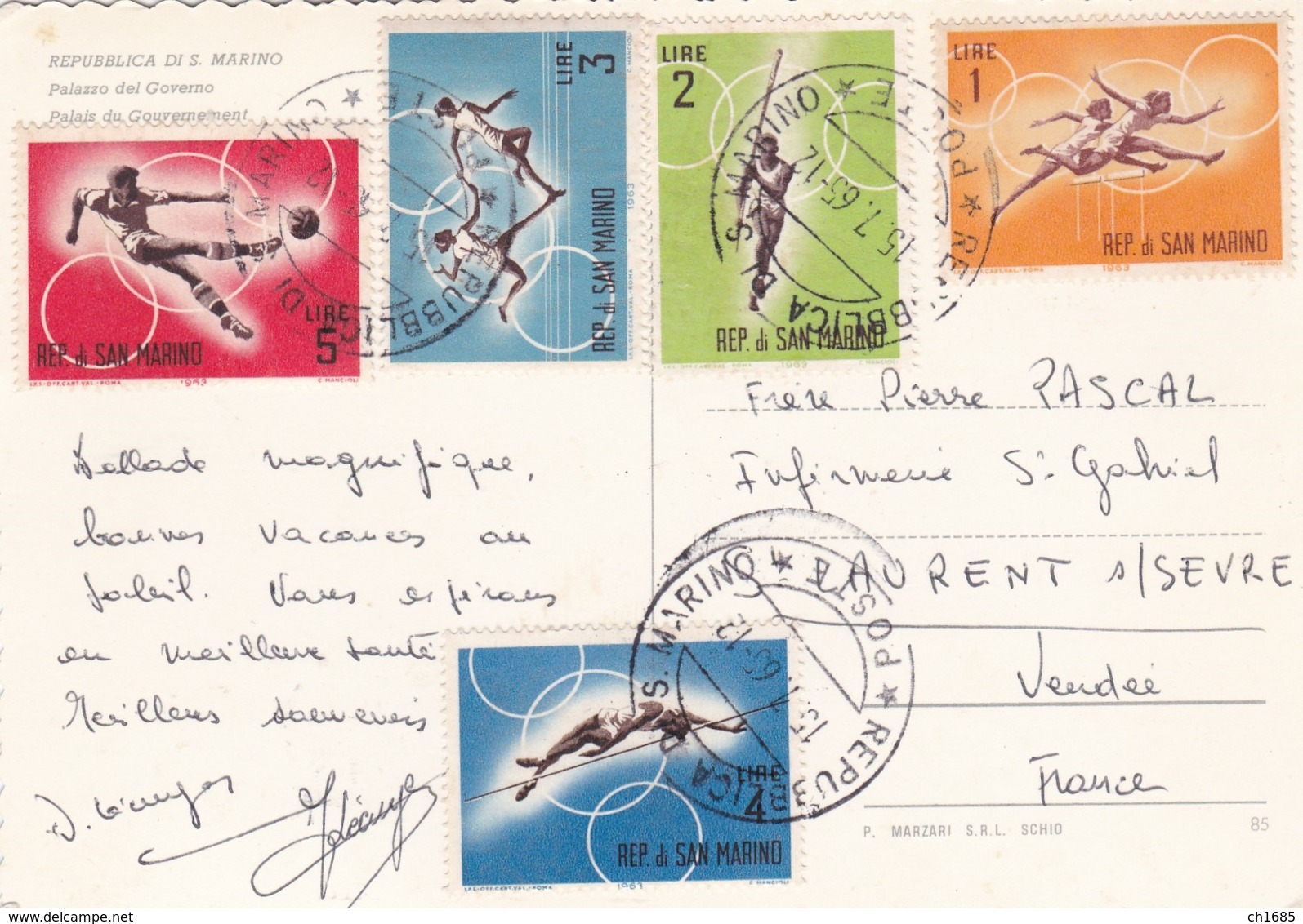 SAINT MARIN  SAN MARINO  : Divers Sur Carte Postale Du Palais De Gouverneur - Lettres & Documents