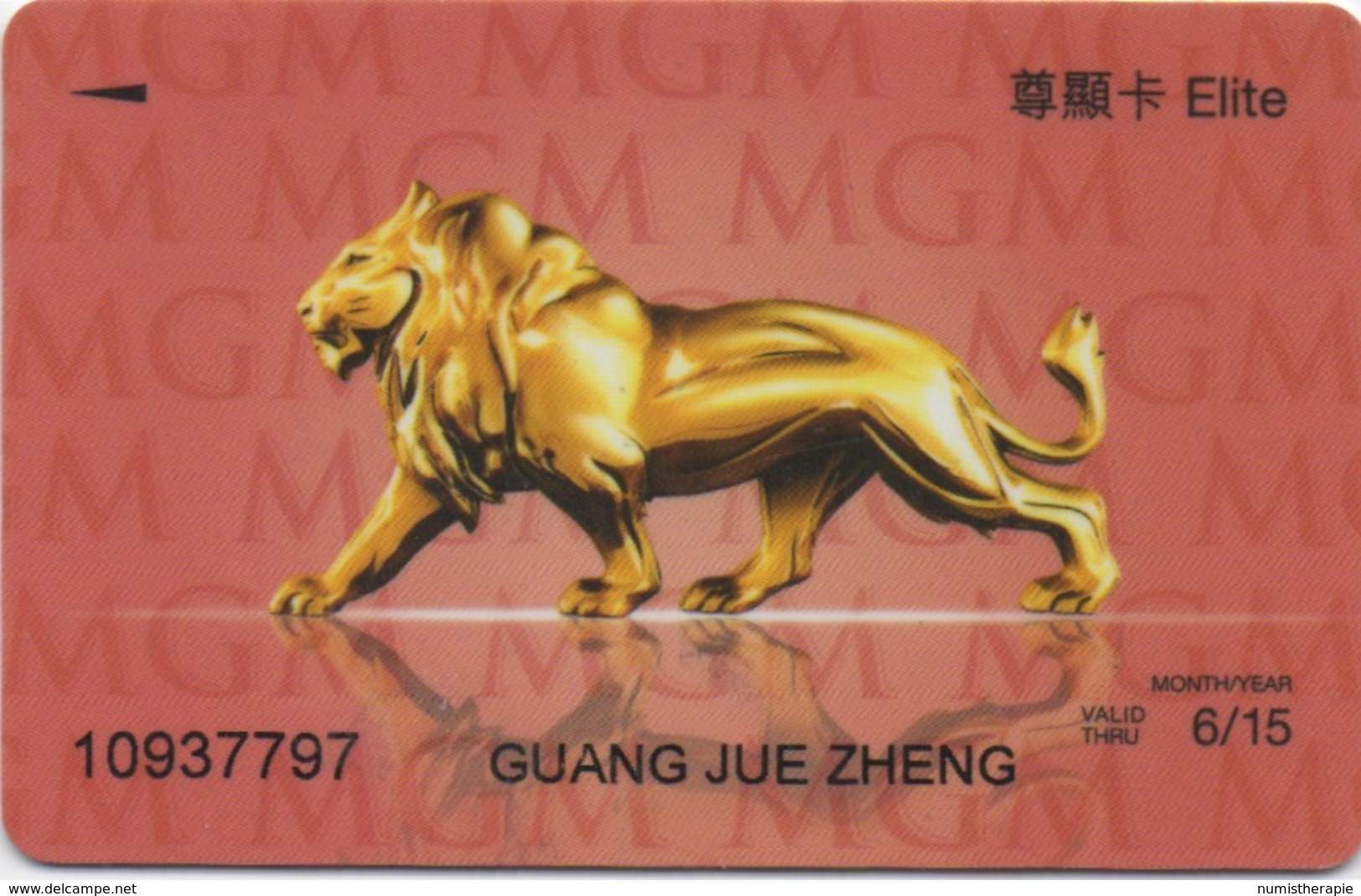 Carte De Membre Casino : MGM Grand Macau Macao : Elite - Cartes De Casino