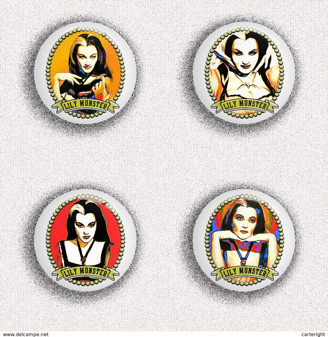 35 X The Munsters LILY Movie Film Fan ART BADGE BUTTON PIN SET 2 (1inch/25mm Diameter) - Films