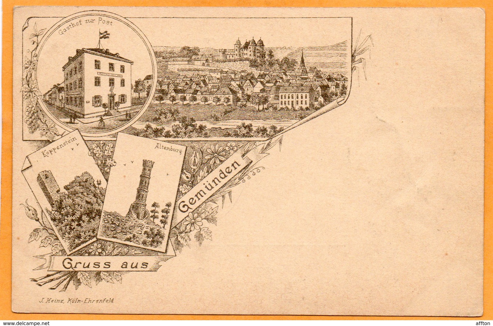Gruss Aus Gemunden 1898 Postcard - Gemünden