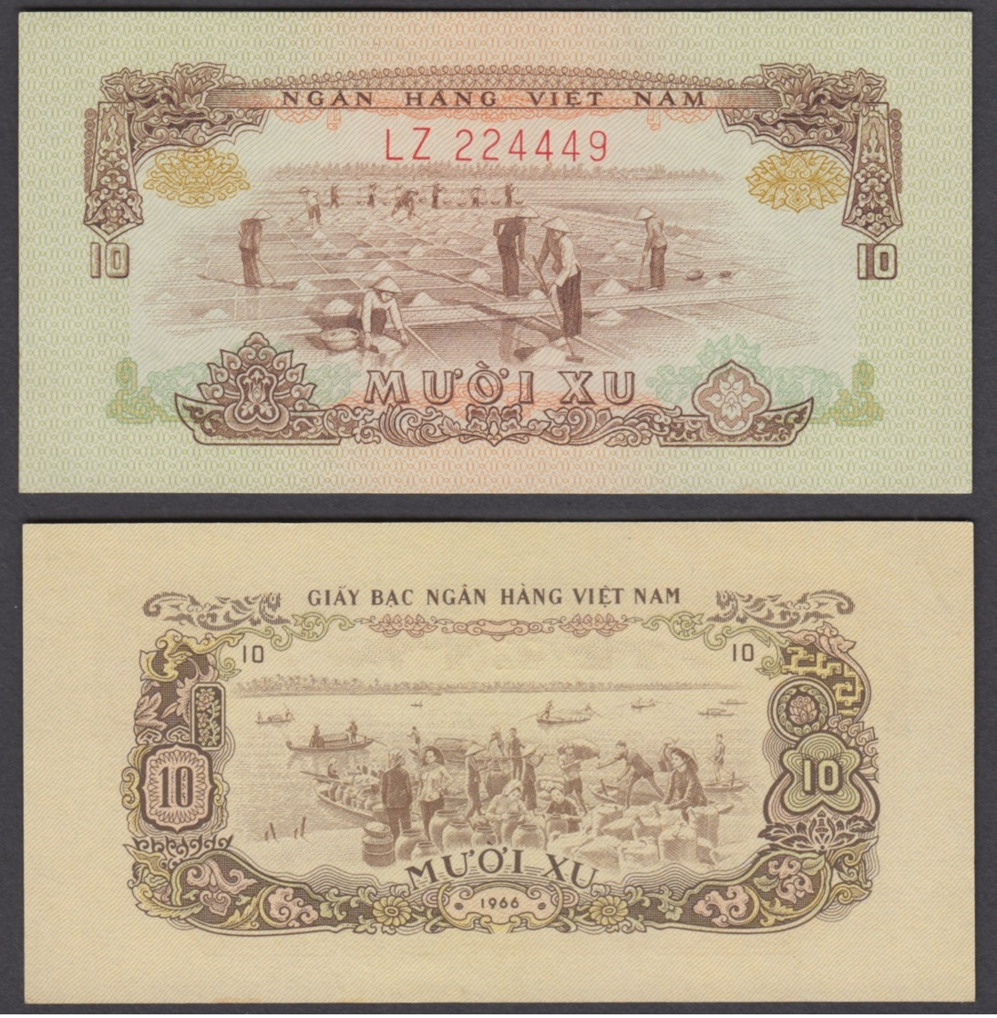 South Vietnam 10 XU 1966 UNC CRISP Banknote P-37 - Viêt-Nam