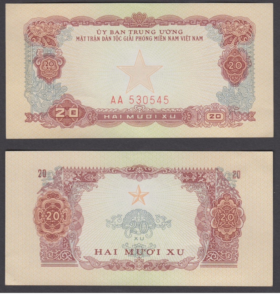 South Vietnam 20 Xu ND 1963 (AU) CRISP Banknote P-R2 - Vietnam