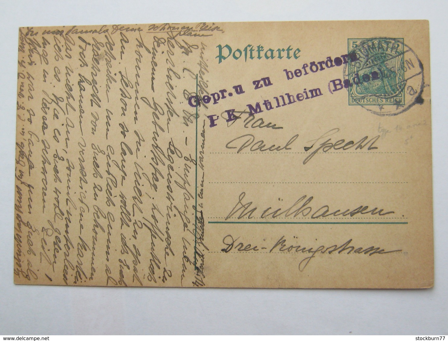 1914 , BRUMATH , Karte Nach Mülhausen Mit Früher Zensur ! - Briefe U. Dokumente