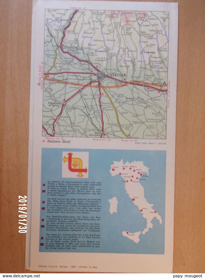 SHELL TOURING - VERONA - 1961 - Roadmaps