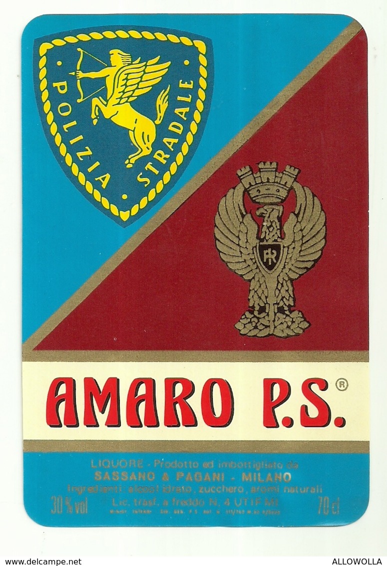 2329 " AMARO P.S. - SASSANO E PAGANI-MILANO-ITALIA " ETICHETTA ORIGINALE - Altri & Non Classificati