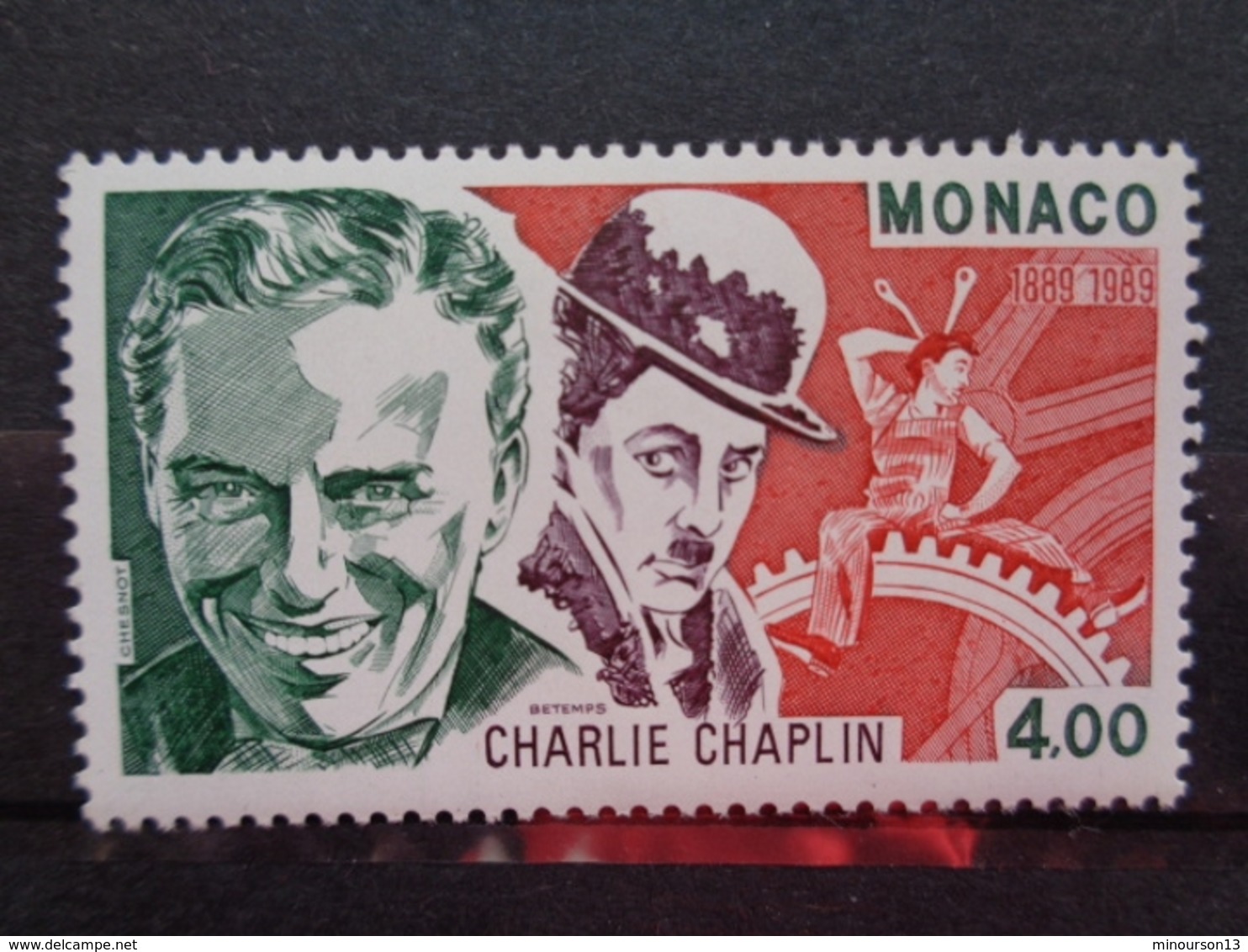 MONACO 1989 Y&T N° 1680 ** - CENTENAIRE DE LA NAISSANCE DE CHARLIE CHAPLIN - Neufs