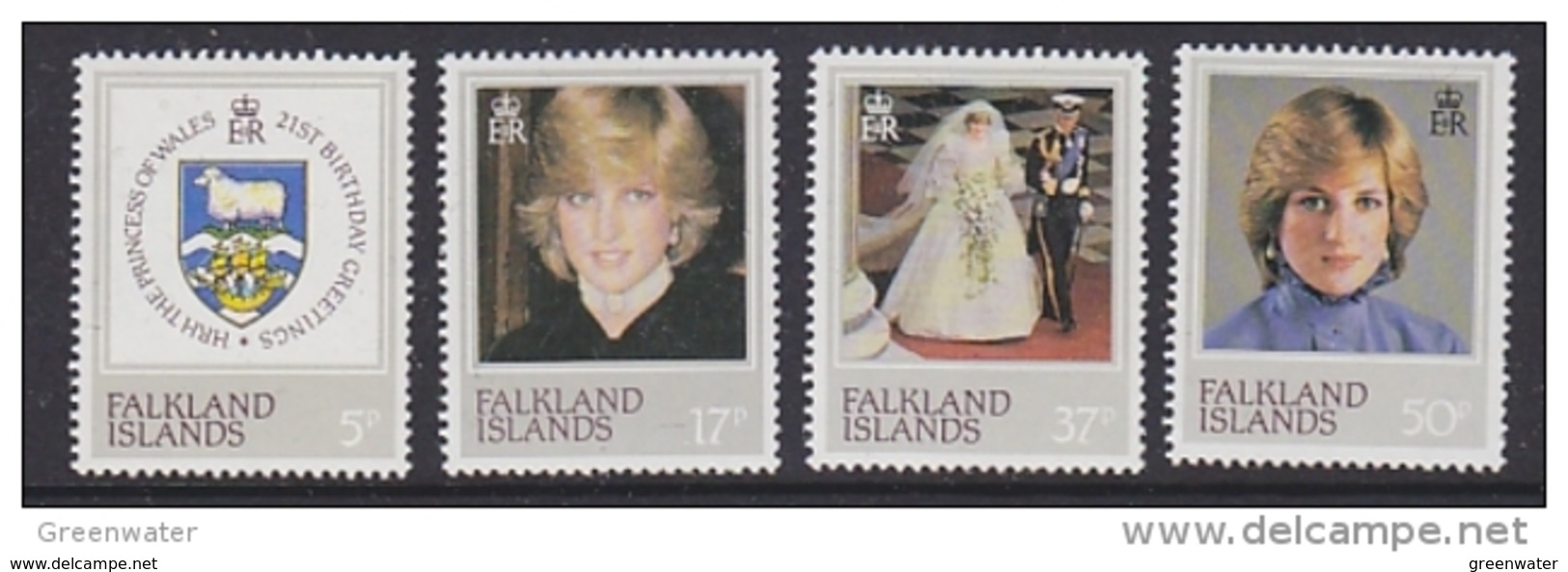 Falkland Islands 1982 21st Birthday Princess Diana 4v ** Mnh (41758) - Islas Malvinas