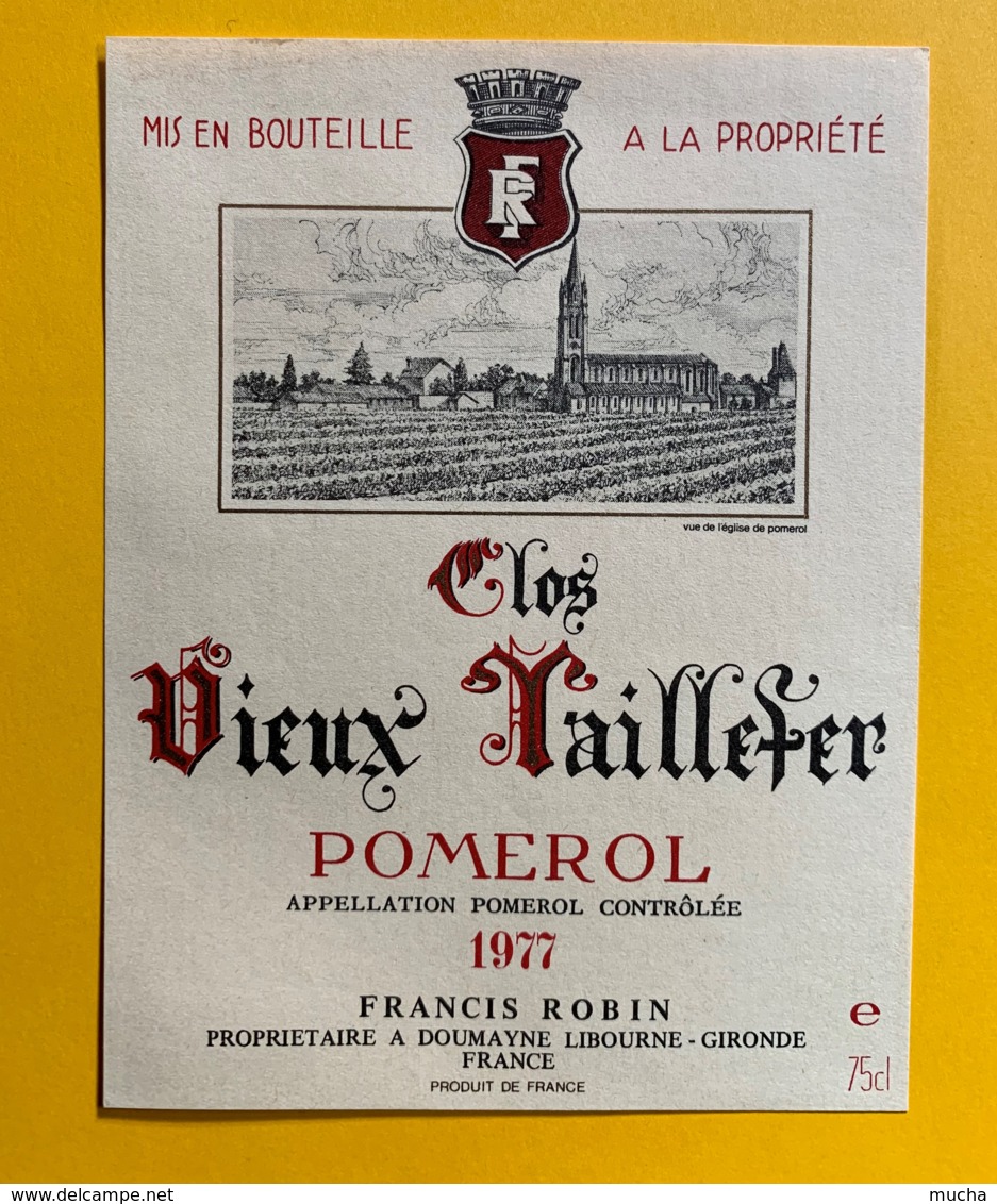 9859 - Clos Vieux Taillefer 1977 Pomerol - Bordeaux