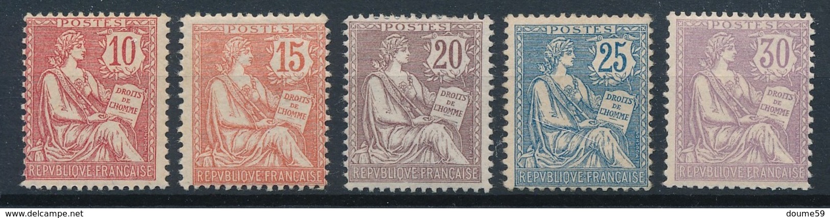 CM-22: FRANCE: Lot Avec N°124/128* (* Propres) - 1900-02 Mouchon