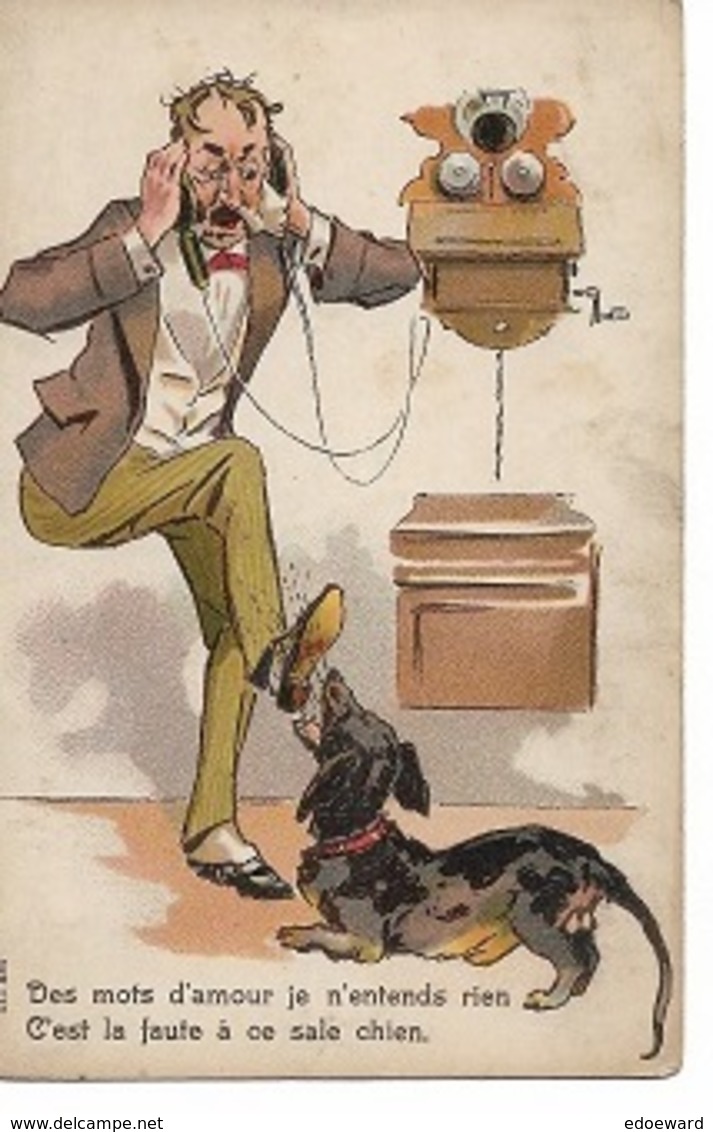 ZO 95/     TELEFONEREN++++  HOND........   LITHO - Humour