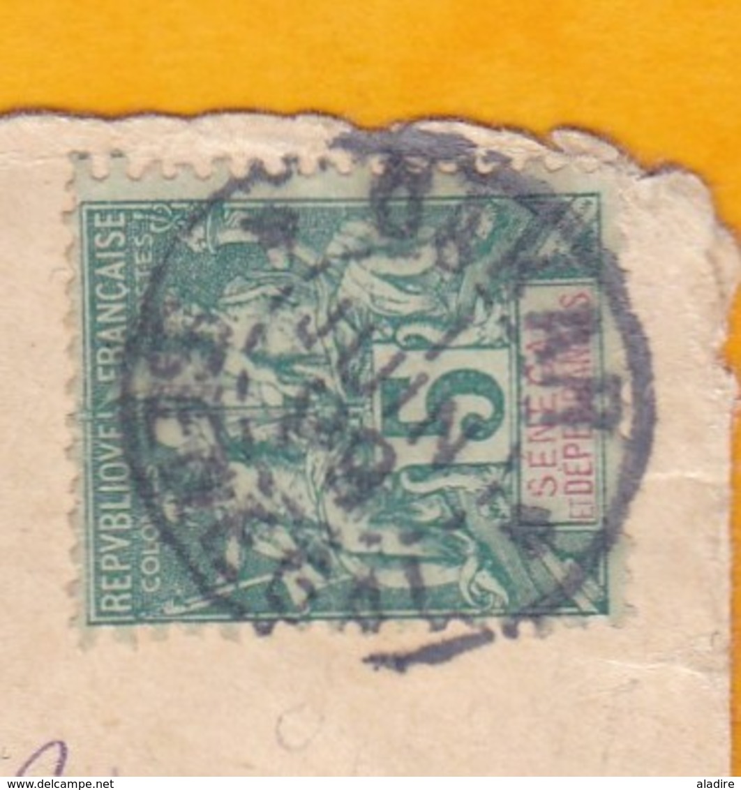 1899 - Enveloppe De Dakar, Sénégal Vers Cramans, Par Arc Senans, Doubs - Affrt 15 C Type Groupe 10 C + 5 C - Cad Arrivée - Covers & Documents