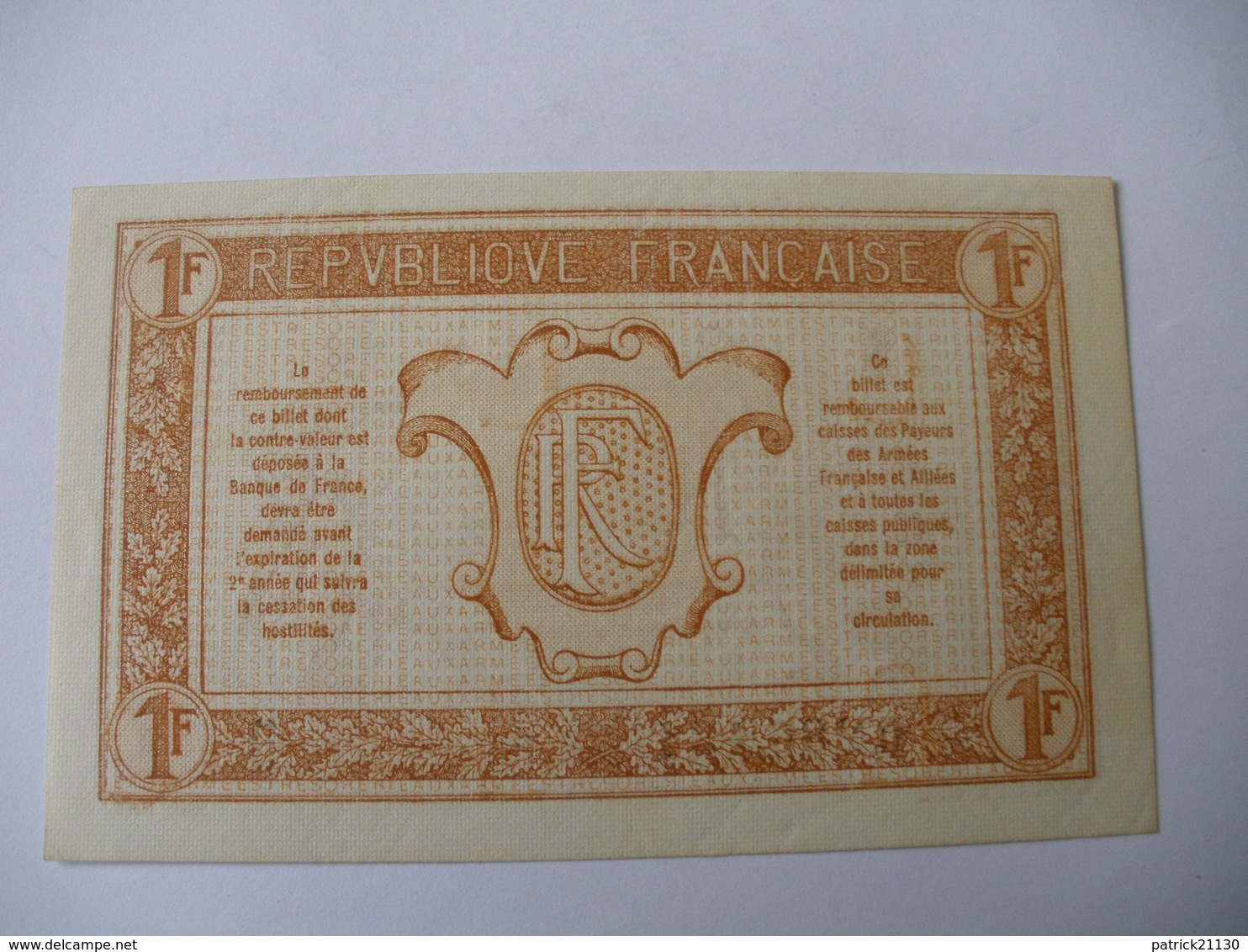 1 F TRESORERIE AUX ARMEES TYPE 1917 SERIE B NEUF - Andere & Zonder Classificatie