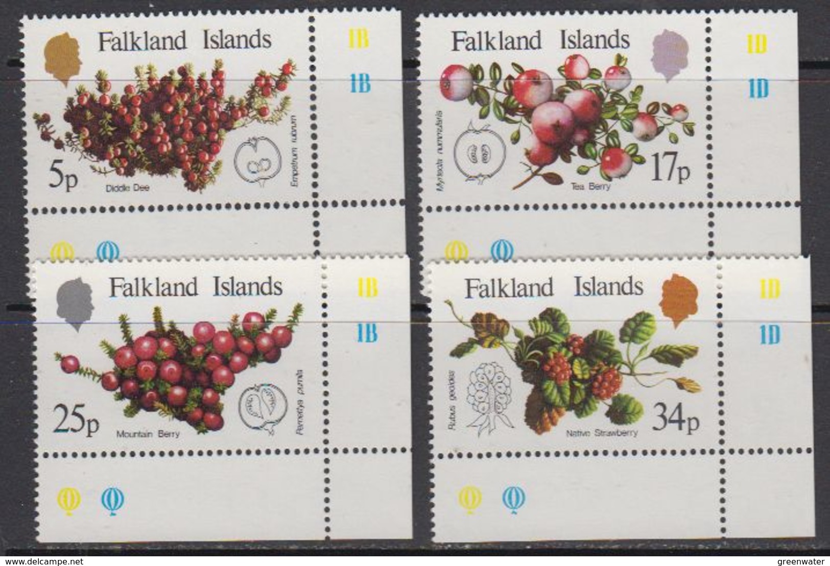 Falkland Islands 1983 Native Fruits 4v (corners) ** Mnh (41761A) - Falklandeilanden
