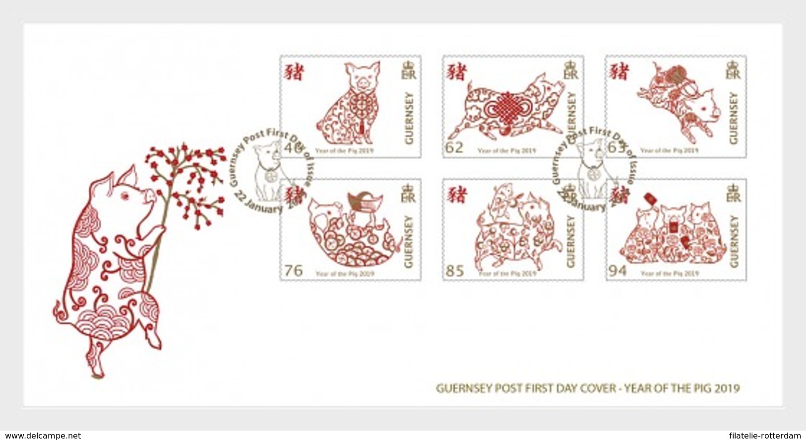 Guernsey - Postfris / MNH - FDC Jaar Van Het Varken 2019 - Guernsey