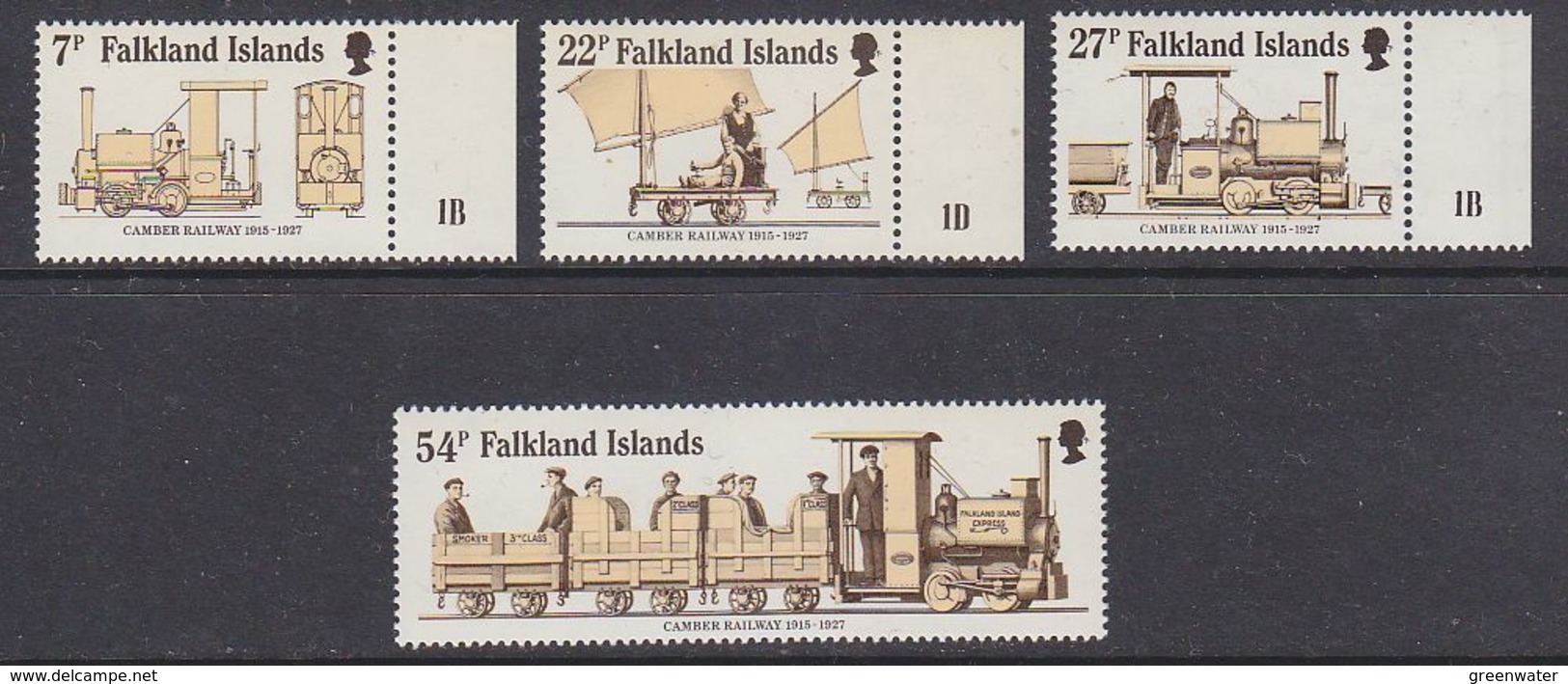 Falkland Islands 1985 70th Anniversary Of Camber Railway 4v ** Mnh (41762) - Falklandeilanden