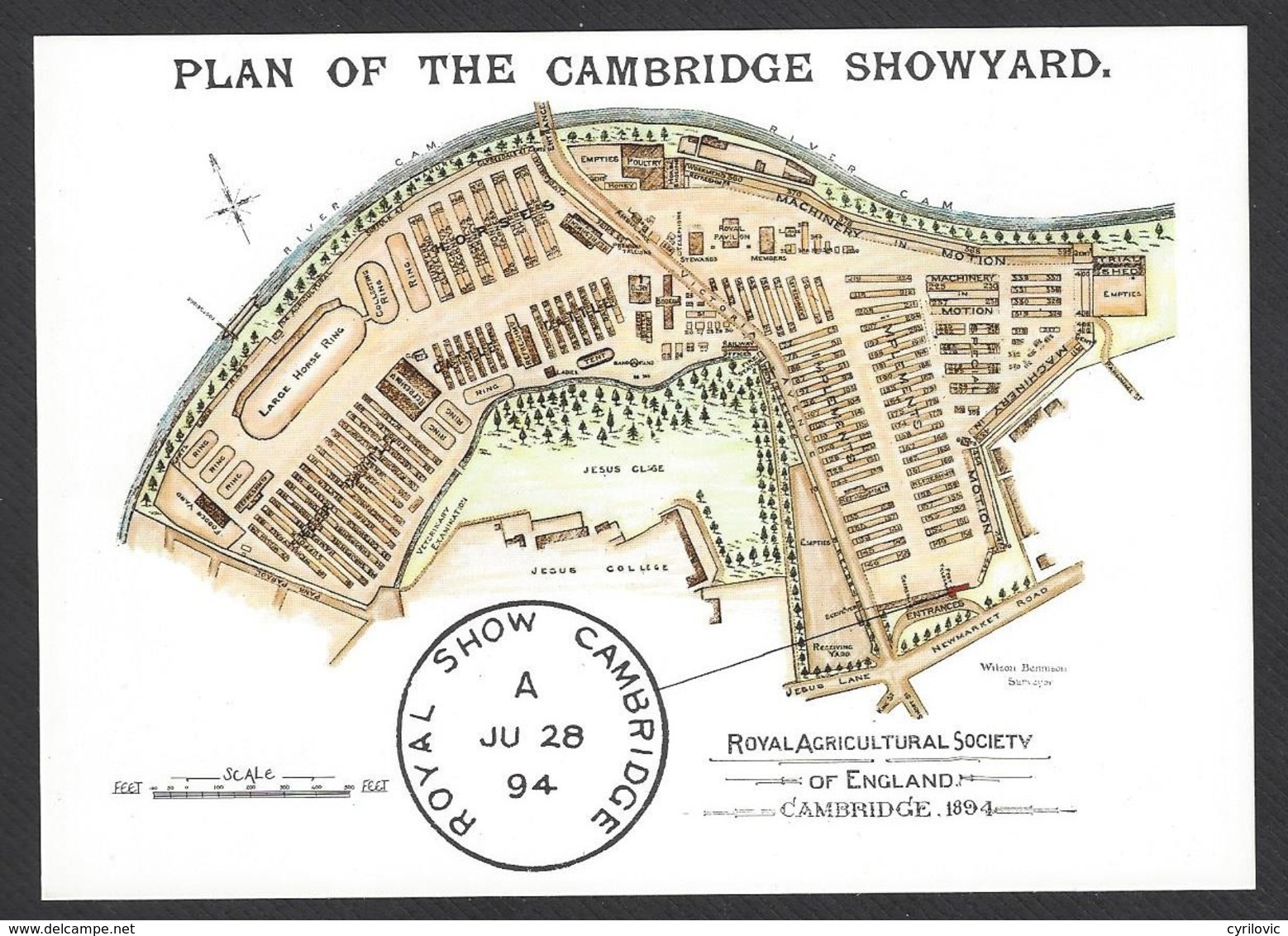 Postcard: Plan Of The Cambridge Showyard, Venue Of Royal Agricultural Show 1894, Unused - Autres & Non Classés