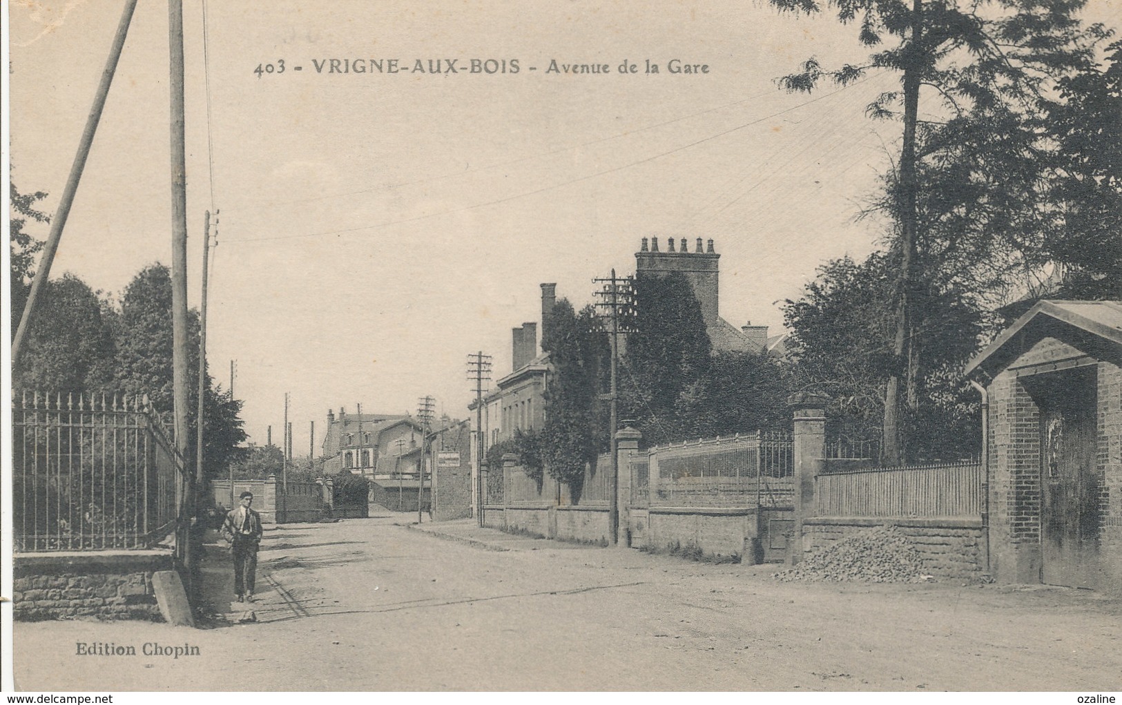 Carte Ancienne :vrigne-aux-bois,avenue De La Gare - Autres & Non Classés