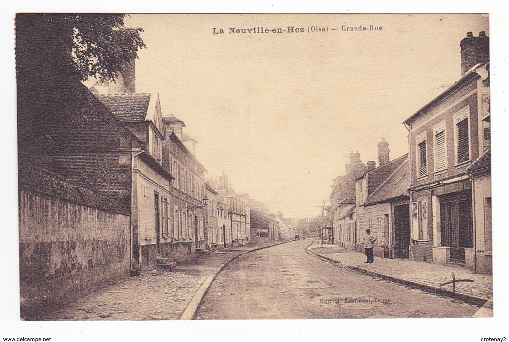 60 La Neuville En Hez Entre Beauvais Et Clermont Grande Rue Travaux Echafaudage Edit J. Fourment Tabac En 1930 - Clermont