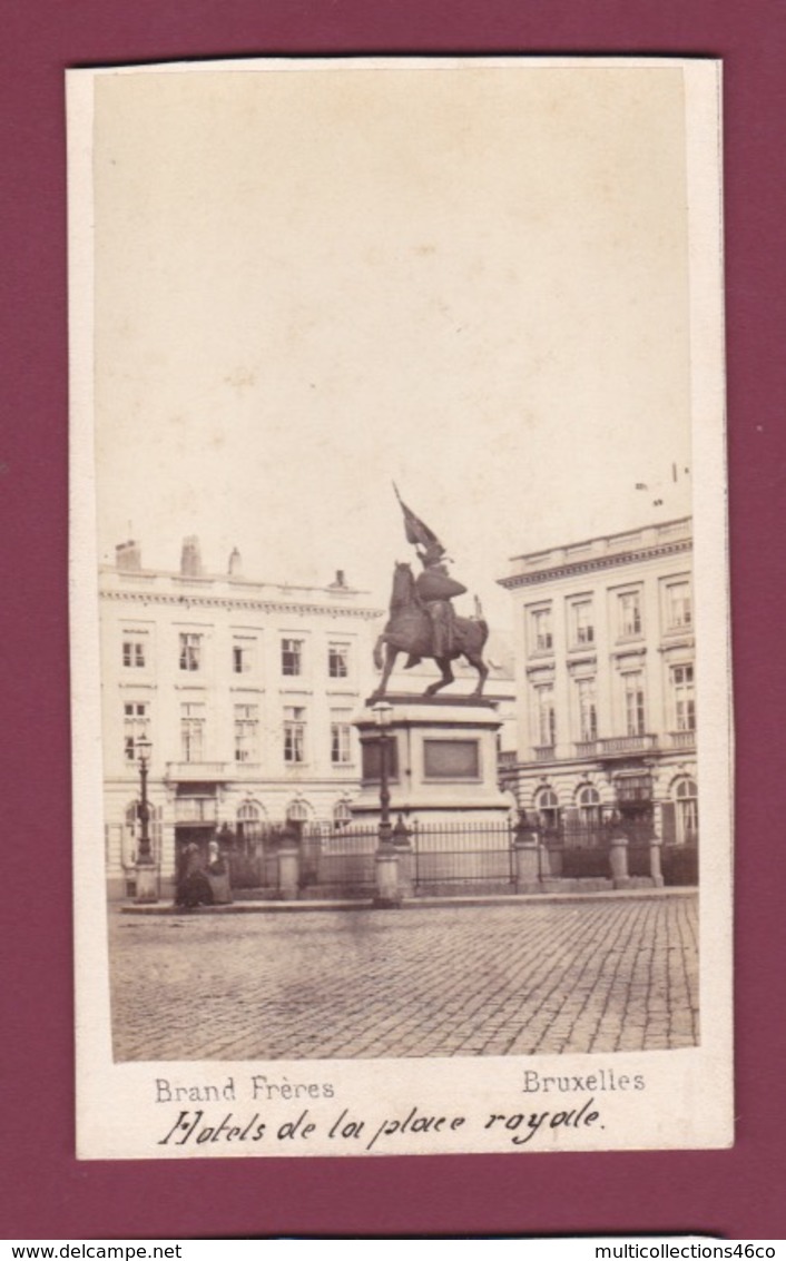 310119 - PHOTO CDV BRAND 1860 1870 - BELGIQUE BRUXELLES Hôtels De La Place Royale - Cafés, Hotels, Restaurants