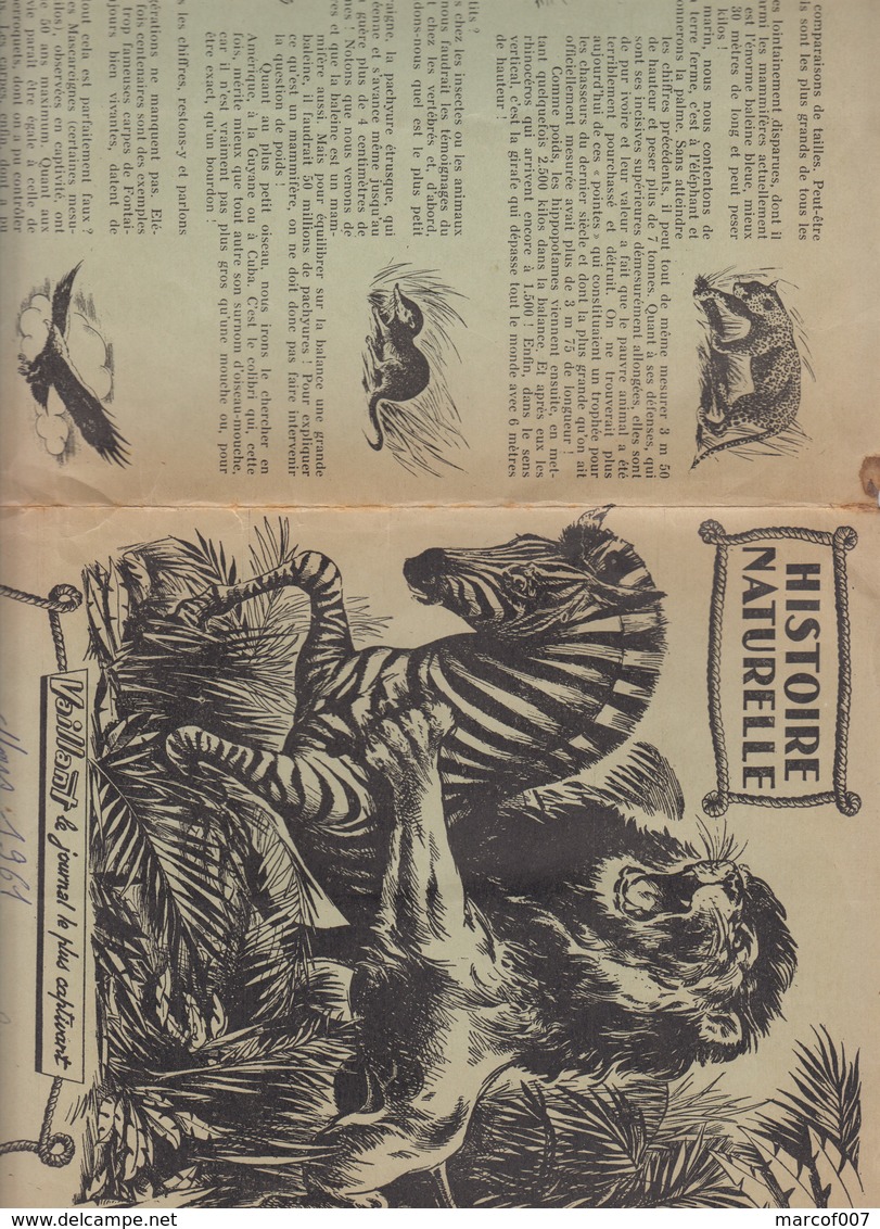 PROTÈGE CAHIER Ancien - PUB VAILLANT - 1961 - Animali