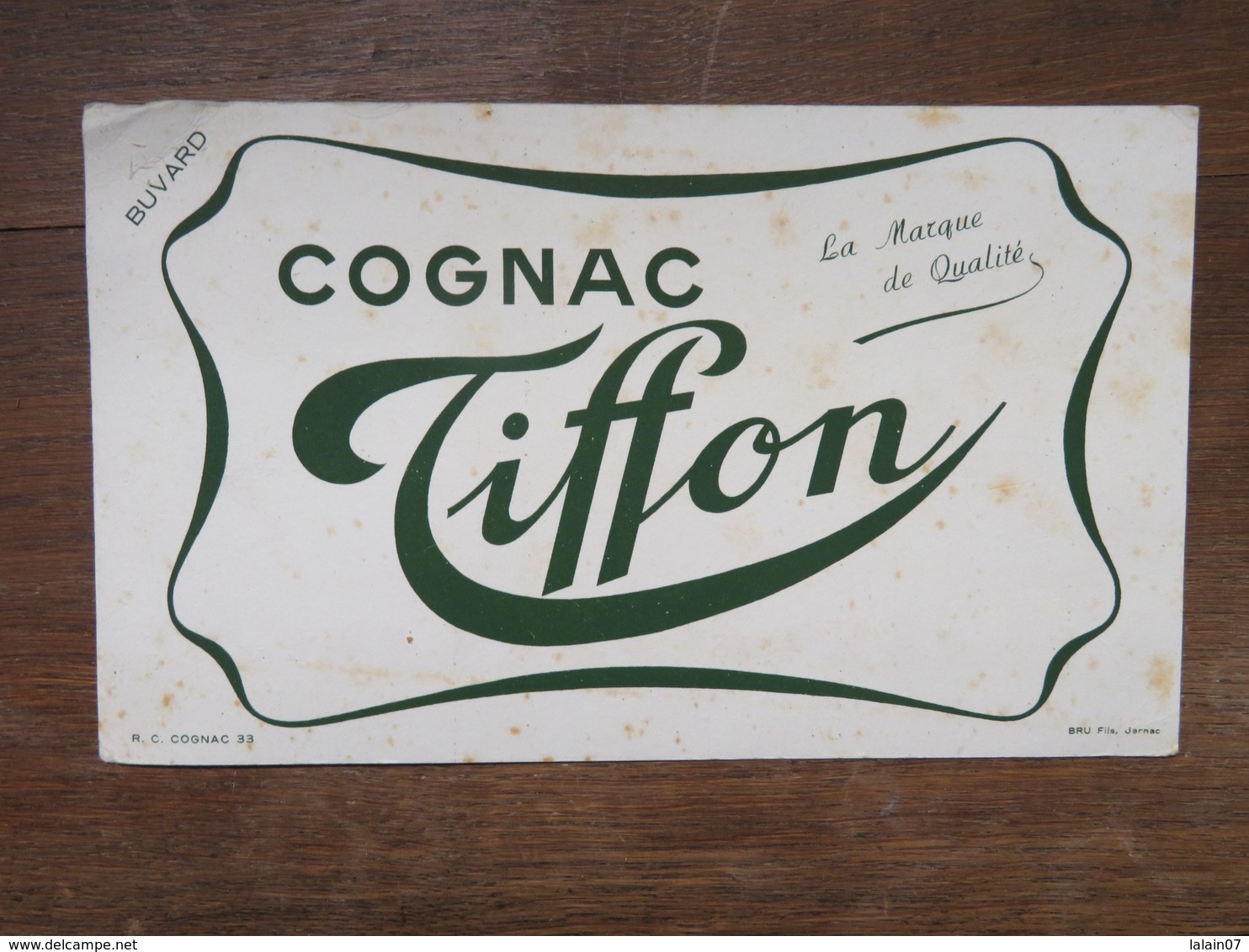Buvard : Cognac TIFFON, Vert - Liqueur & Bière