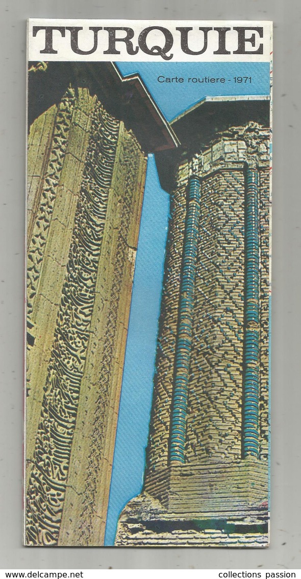 Dépliant Touristique, TURQUIE , 32 Pages Dont16pages De Carte Routière,1971 , 3 Scans ,frais Fr 2.45 E - Tourism Brochures