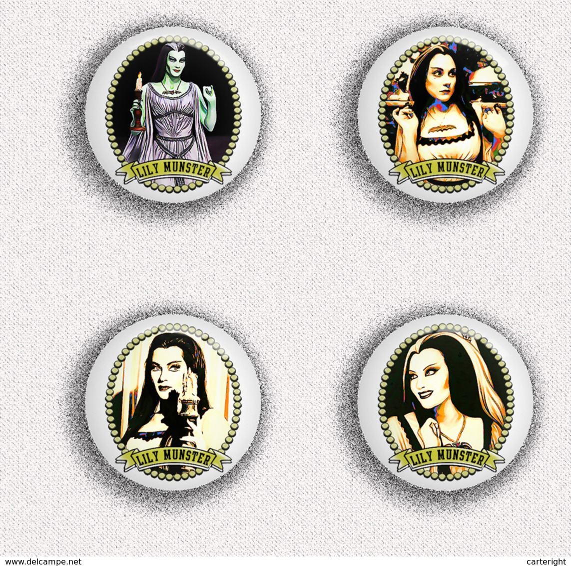 35 X The Munsters LILY Movie Film Fan ART BADGE BUTTON PIN SET 3 (1inch/25mm Diameter) - Films