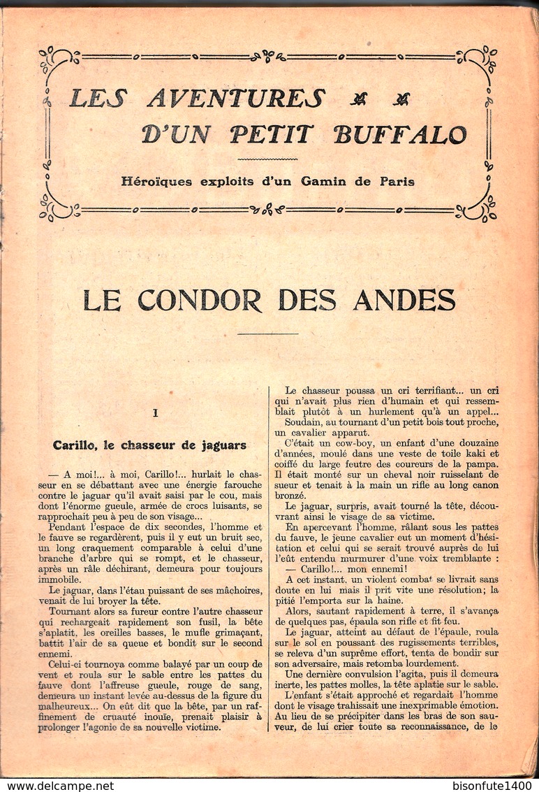 Tintin : " Les Aventures D'un Petit Buffalo " D' Arnould GALOPIN Aux Editions ALBIN Michel En 1930 : Volume 1. - 1901-1940
