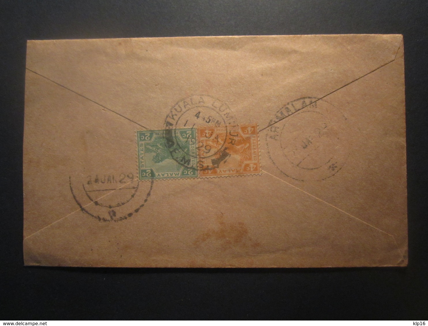 1929 MALAYA COVER To INDIA - Autres & Non Classés