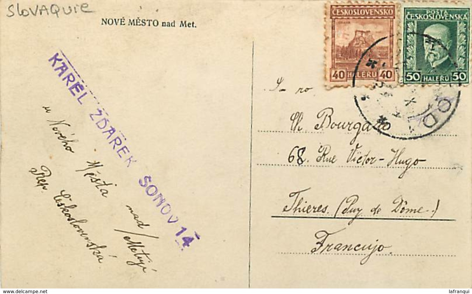 Pays Div -ref R28- Slovaquie - Nove Mesto - Carte Bon Etat - - Slovaquie