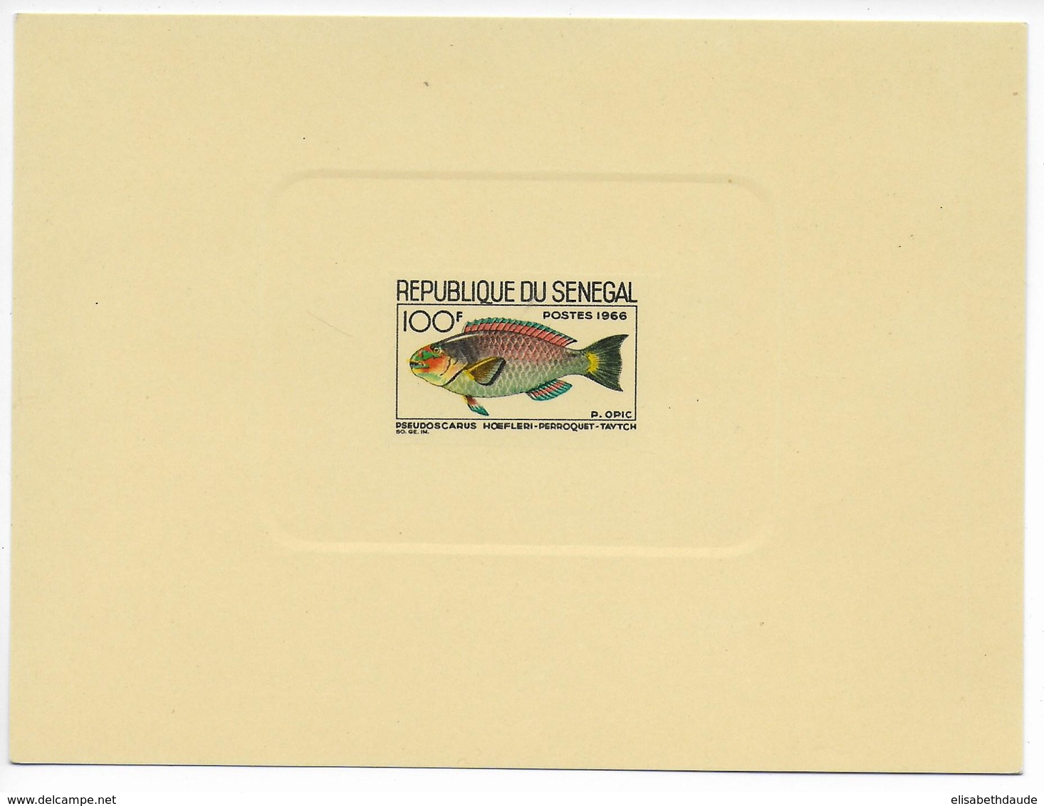 SENEGAL - 1968 - EPREUVE DE LUXE - YVERT N°274 - POISSONS - Senegal (1960-...)