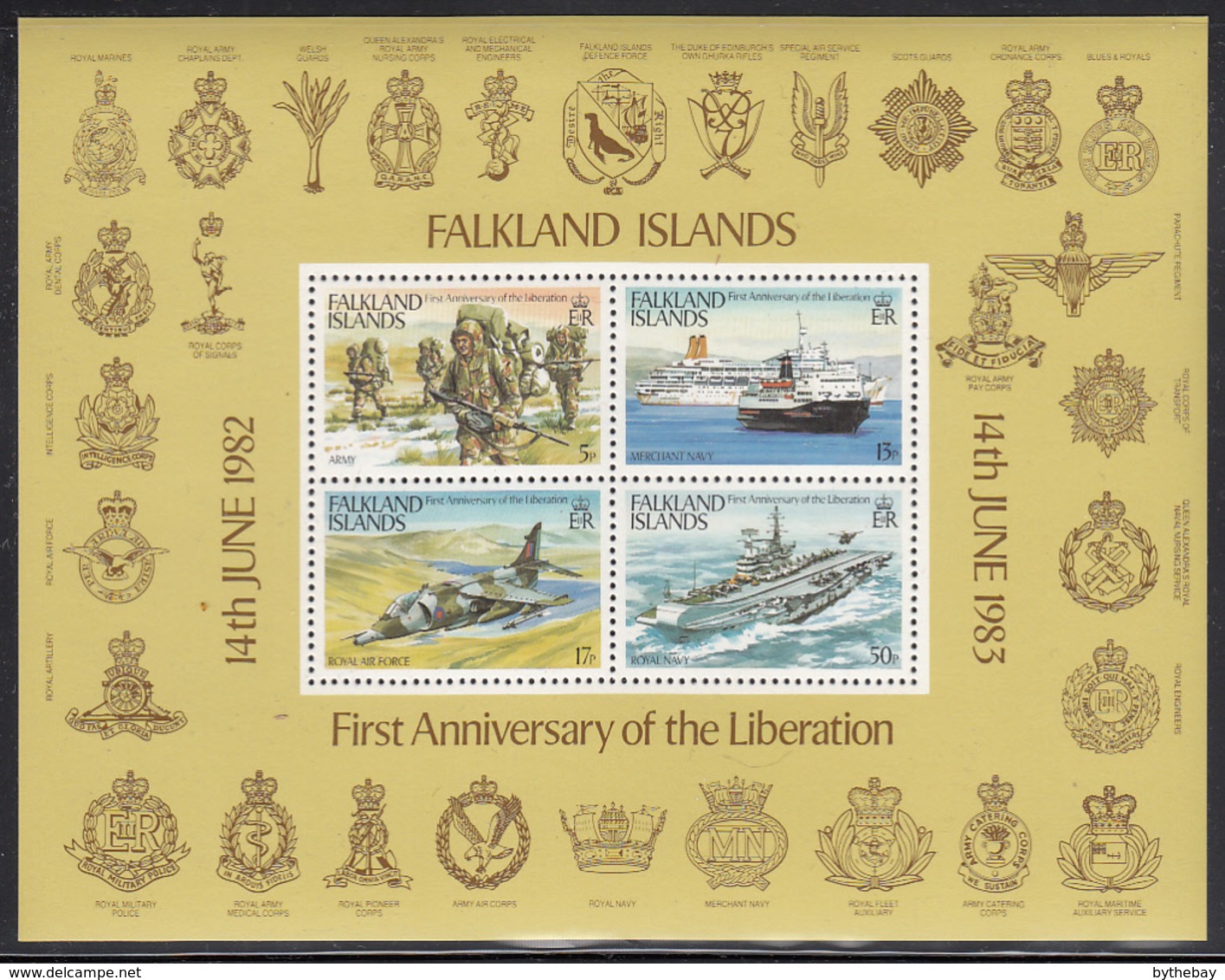 Falkland Islands 1983 MNH Sc #378a Military 1st Anniversary Liberation - Falkland