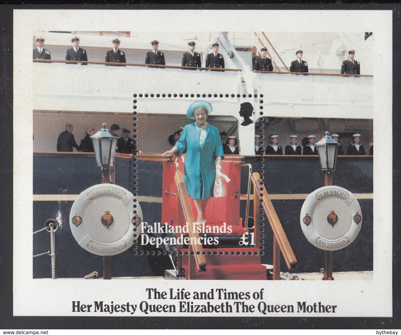 Falkland Islands Dependencies 1985 MNH Sc #1L96 Queen Mother On Britannia 85th Birthday - Islas Malvinas