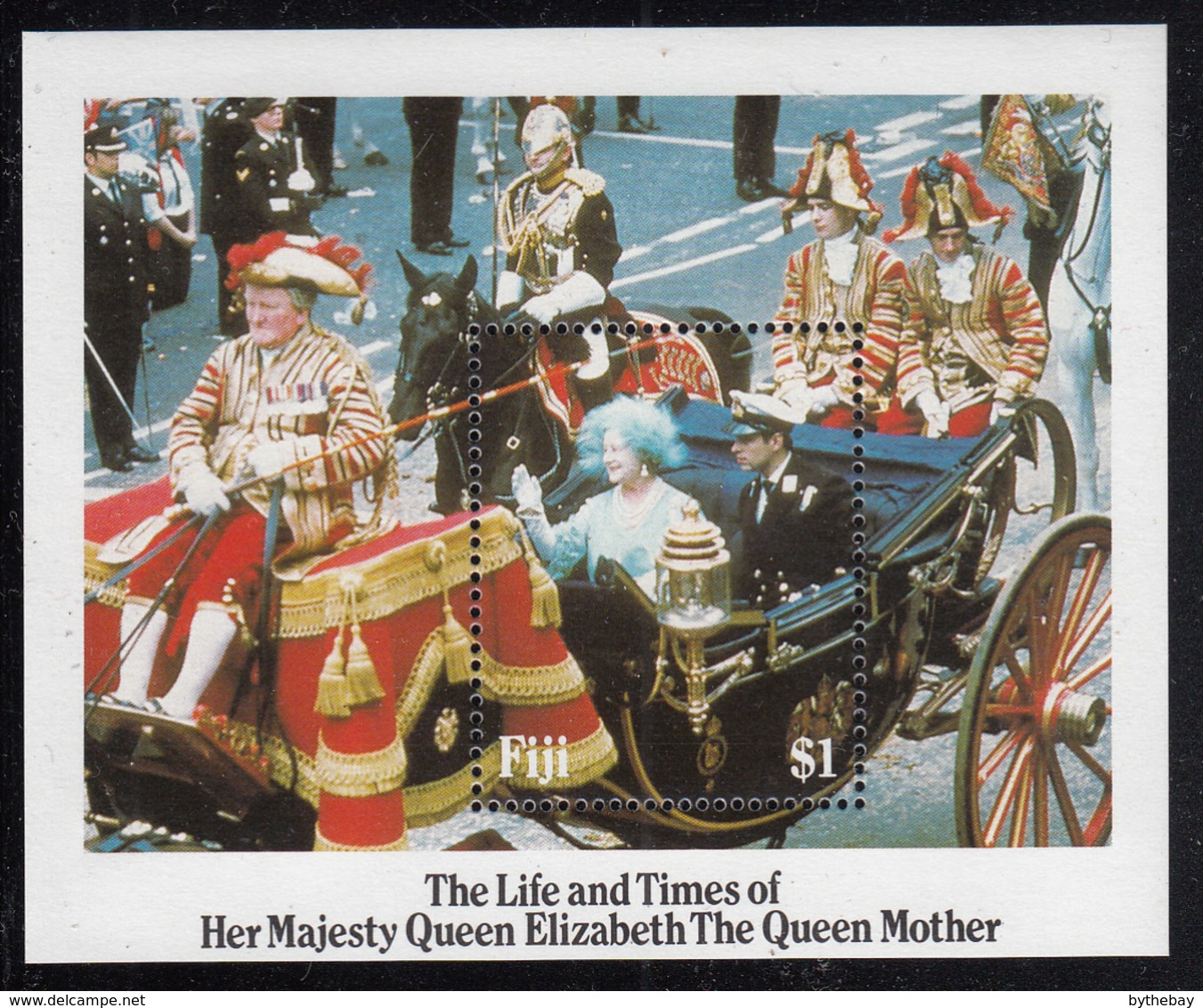 Fiji 1985 MNH Sc #535 Queen Mother In Royal Wedding Cavalcade 85th Birthday - Fidji (1970-...)