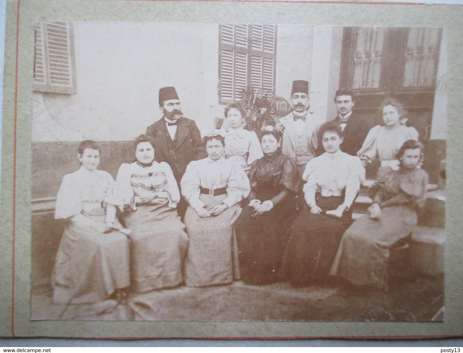 Photographie Ancienne Cartonnée - Une Famille Turque ( ?) - 12,5 X 9 Cm. - TBE - Antiche (ante 1900)