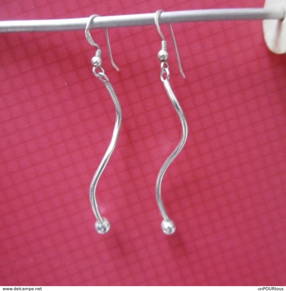 Boucles D'oreilles  En Argent Longueur 6.5 Cm. - Earrings