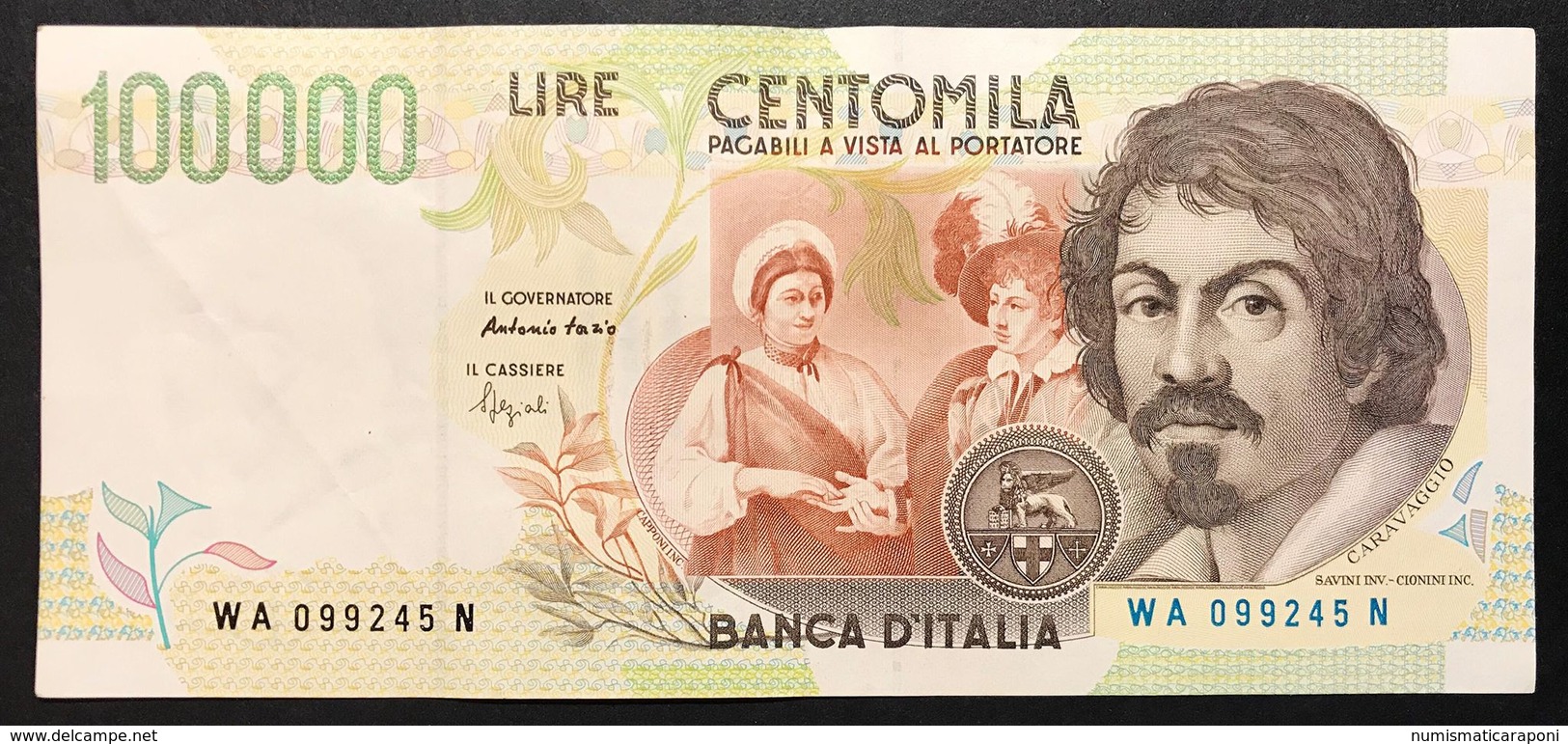 100000 Lire CARAVAGGIO 2° TIPO SERIE A 1994  LOTTO 599 - 100000 Lire