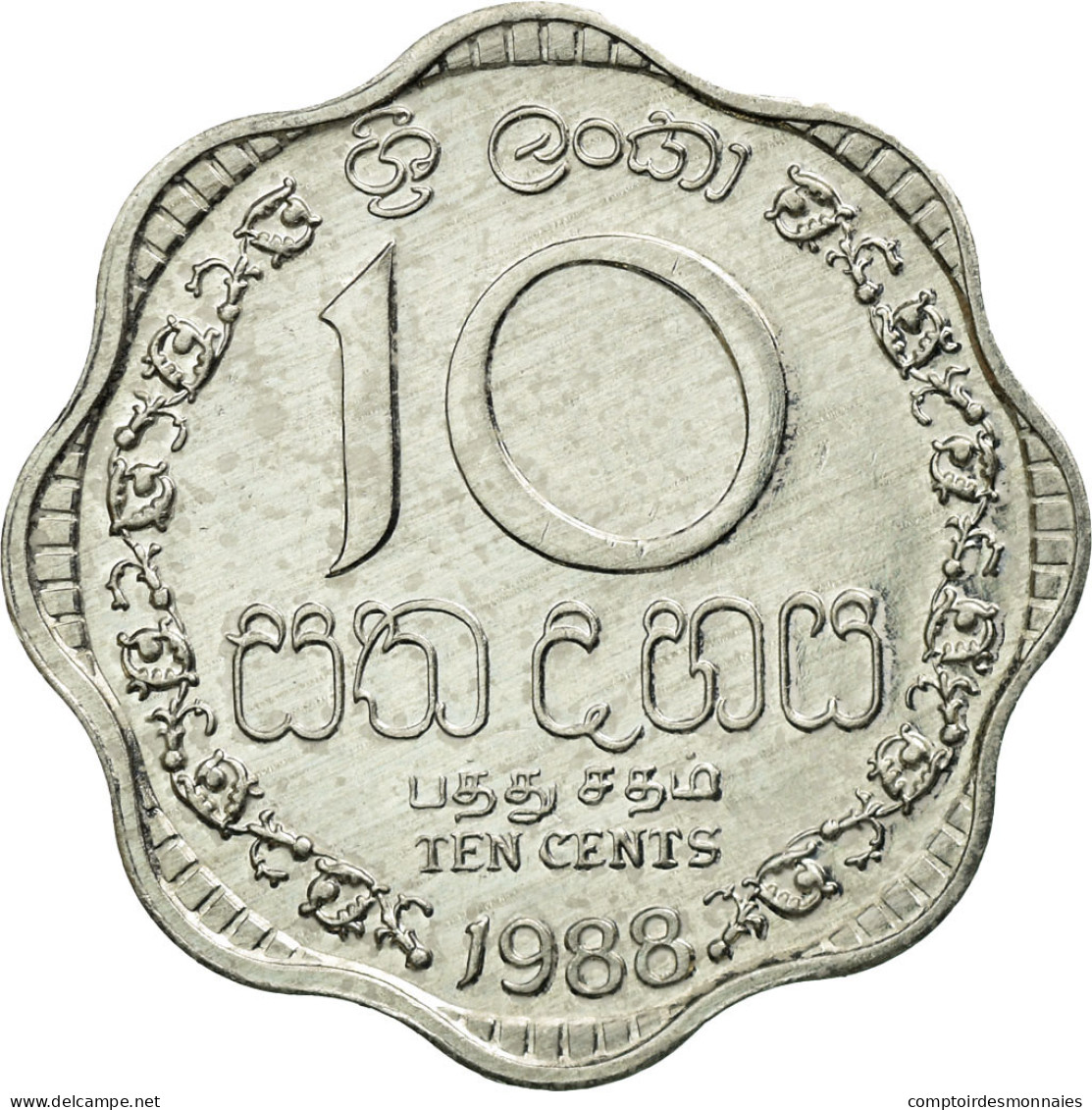 Monnaie, Sri Lanka, 10 Cents, 1988, SUP, Aluminium, KM:140a - Sri Lanka